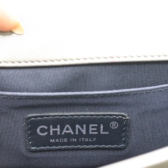 CHANEL‎ Rare Metallic Silver Cube Embossed Small Boy Bag, Silver Hardware 2014 - Picture 16 of 17